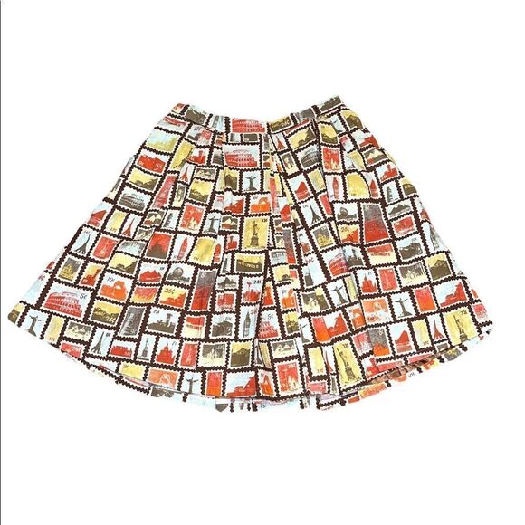 Vintage Novelty Postage Stamp Flare Skirt - Picture 9 of 13